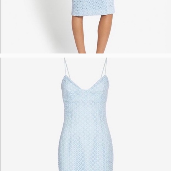 Nicholas for Intermix Geometric Lace Blue Dress - Picture 3 of 7